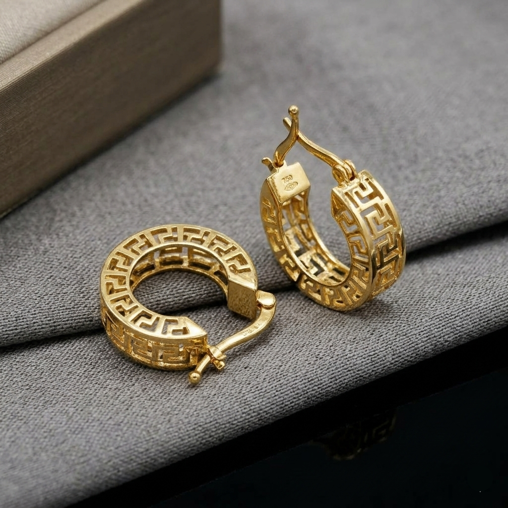 18k Gold Small Solid Loop Earrings - 18k Gold Earrings - Embellish Gold Jewelry & Diamond