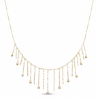18k Gold Hanging Chain Ball Necklace