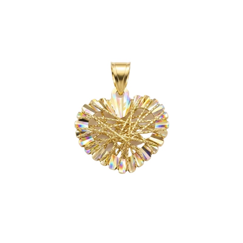 18k Gold Dia Cut Heart Pendant - 18k Gold Pendant - Embellish Gold Jewelry & Diamond