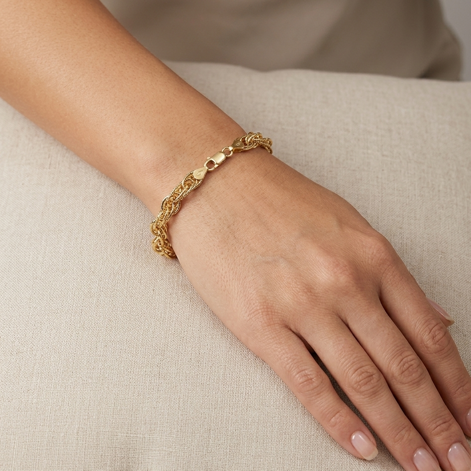 18k Gold Chain Inspired Bracelet - ad collection - Embellish Gold Jewelry & Diamond