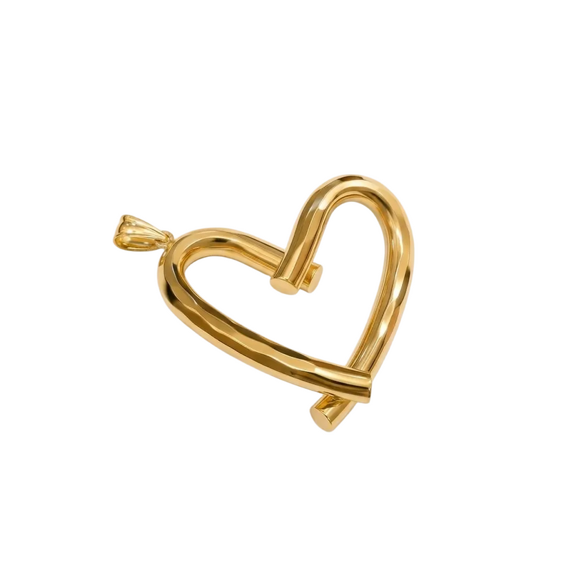 18k Gold Dia Happy Heart Pendant - 18k Gold Pendant - Embellish Gold Jewelry & Diamond