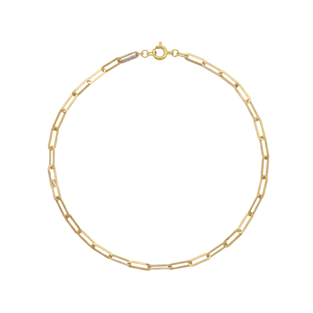 18k Gold Real Paperclip Bracelet - 18k Gold Bracelet - Embellish Gold Jewelry & Diamond