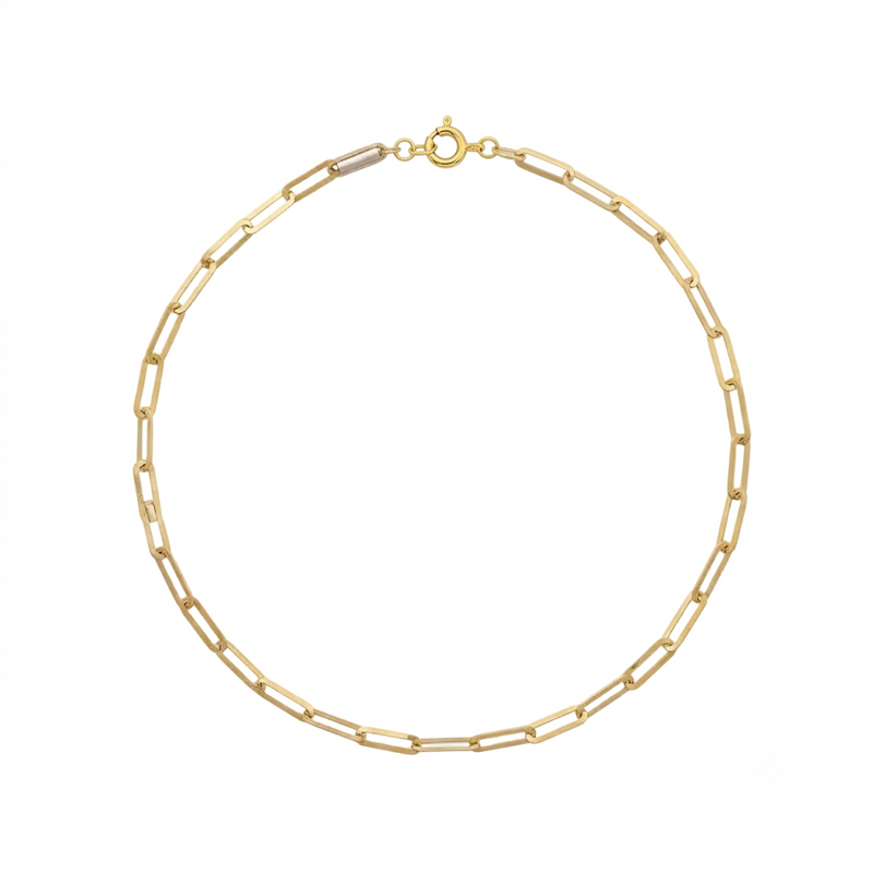 18k Gold Real Paperclip Bracelet - ad collection - Embellish Gold Jewelry & Diamond