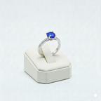 925 Silver Stone Blue Ring