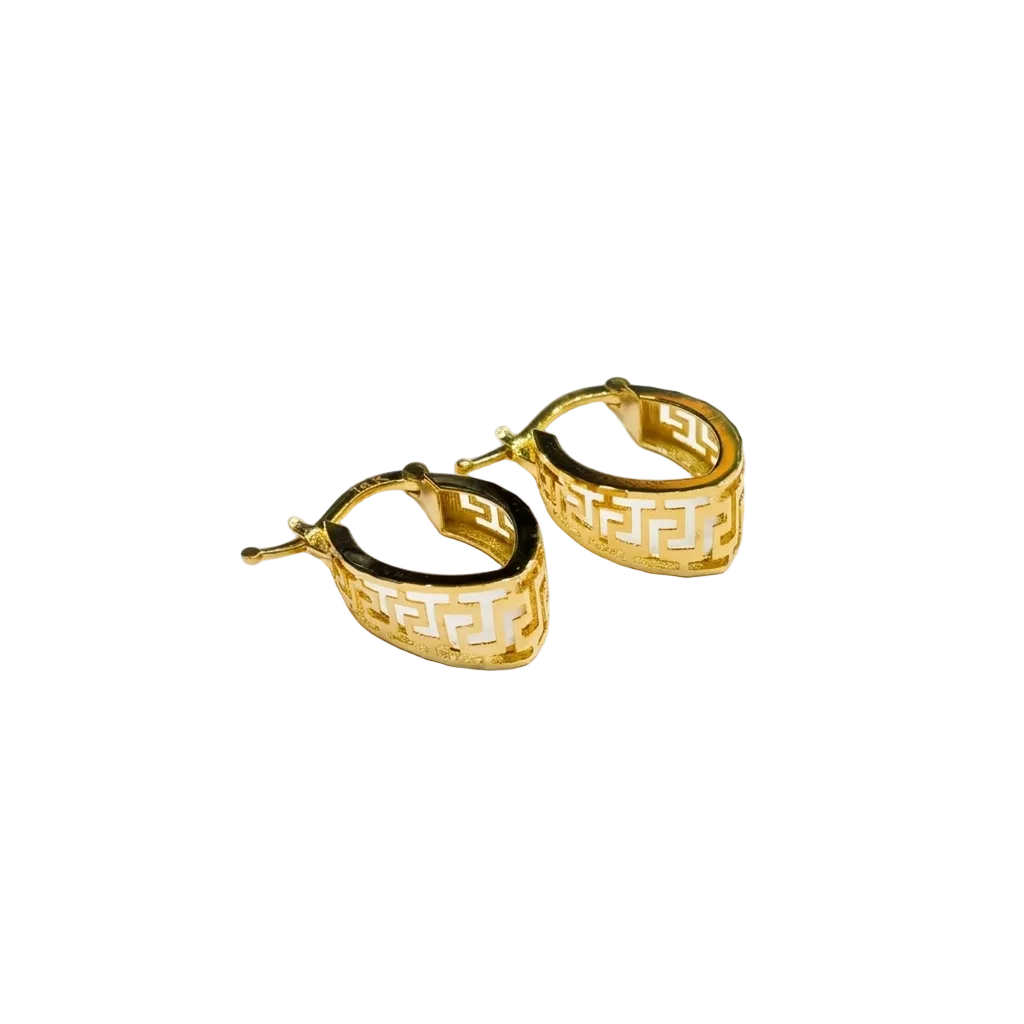 18k Gold U Maze Loop Earrings - 18k Gold Earrings - Embellish Gold Jewelry & Diamond