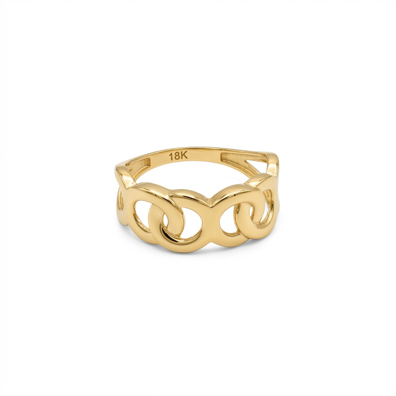 18k Gold Loop Style Ring - 18k Gold Ring - Embellish Gold Jewelry & Diamond
