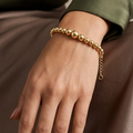 18k Gold Plain Ball Bangle - 18k Gold Bangle - Embellish Gold Jewelry & Diamond