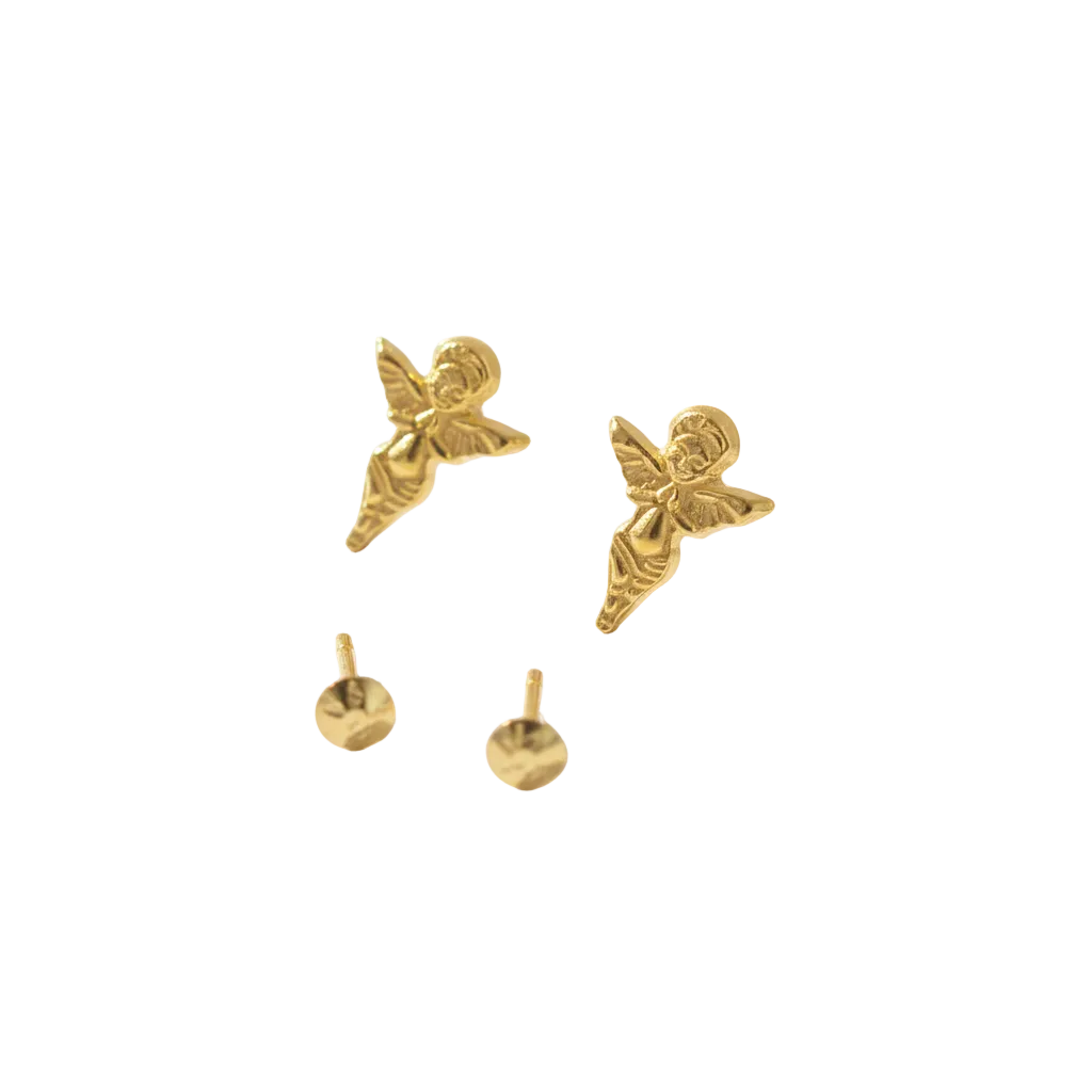 18K Real Gold Jesus Earrings
