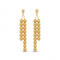18k Gold Twin Ball Hanging Earrings - ad collection - Embellish Gold Jewelry & Diamond