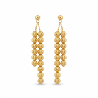18k Gold Twin Ball Hanging Earrings - ad collection - Embellish Gold Jewelry & Diamond