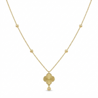 18k Gold VC Dot with Ball Necklace