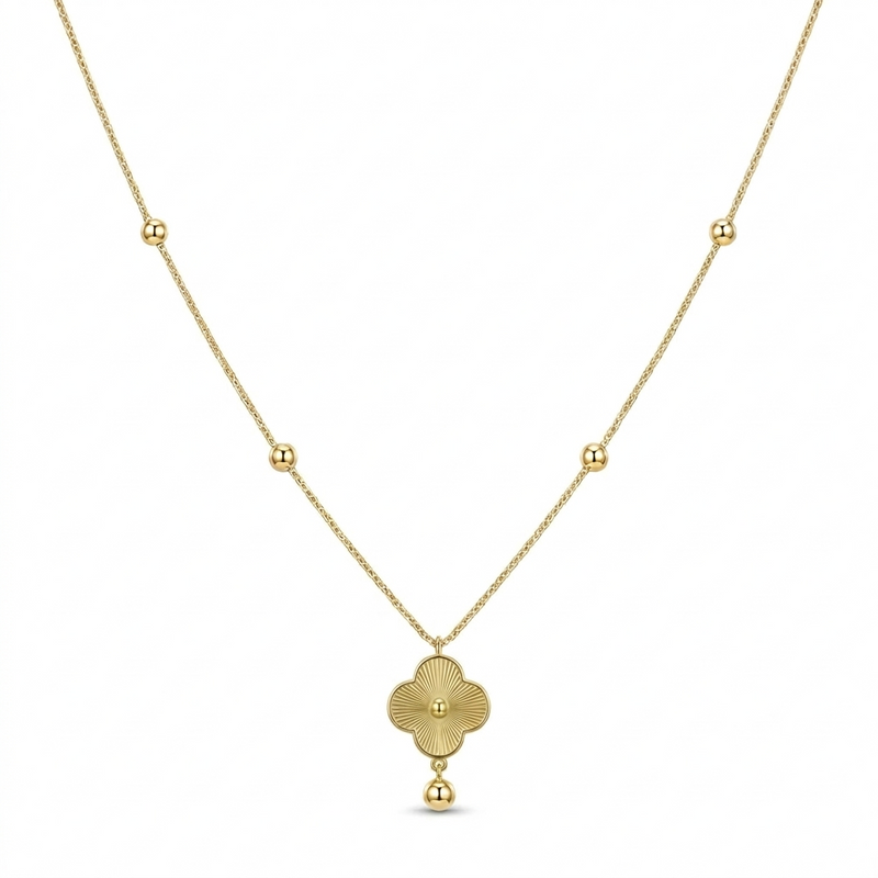 18k Gold VC Dot with Ball Necklace - ad collection - Embellish Gold Jewelry & Diamond
