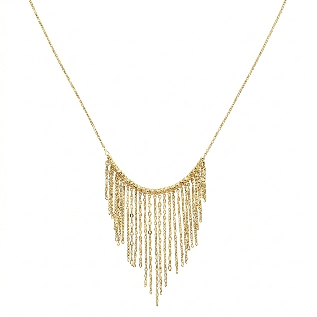 18k Gold Hanging Chain Necklace - 18k Gold Necklace - Embellish Gold Jewelry & Diamond
