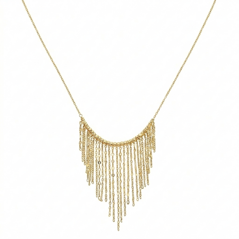 18k Gold Hanging Chain Necklace - 18k Gold Necklace - Embellish Gold Jewelry & Diamond