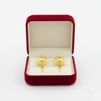 18K Real Gold Spot Flower Earrings