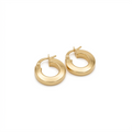 18k Gold Solid Shiny Loop Earrings