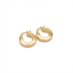 18k Gold Solid Shiny Loop Earrings