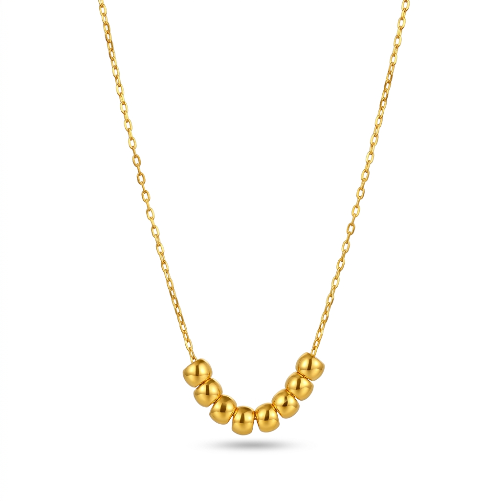 18k Gold 8 Ball Necklace - 18k Gold Necklace - Embellish Gold Jewelry & Diamond