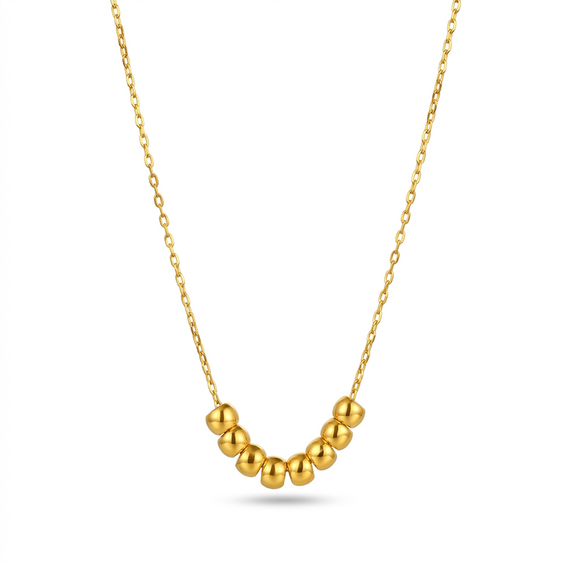 18k Gold 8 Ball Necklace - 18k Gold Necklace - Embellish Gold Jewelry & Diamond