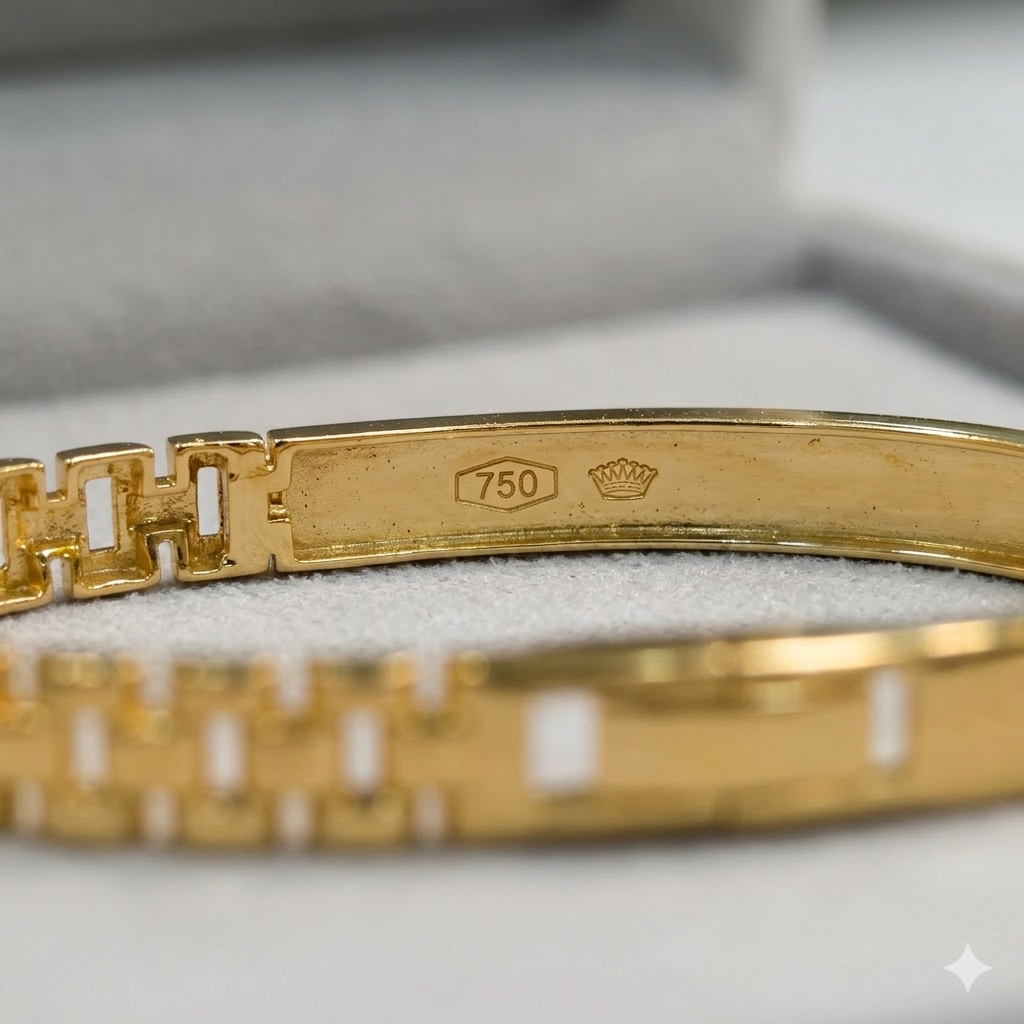 18k Gold Zipper Inspired Bangle - 18k Gold Bangle - Embellish Gold Jewelry & Diamond