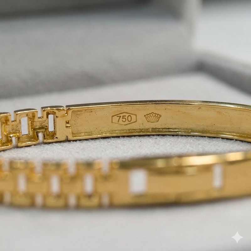 18k Gold Zipper Inspired Bangle - 18k Gold Bangle - Embellish Gold Jewelry & Diamond