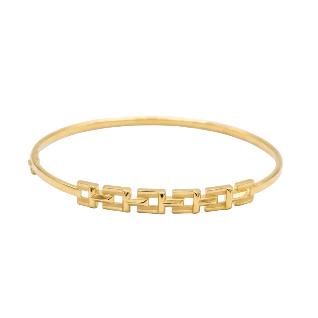 18k Gold Chain Inspired Bangle - 18k Gold Bangle - Embellish Gold Jewelry & Diamond