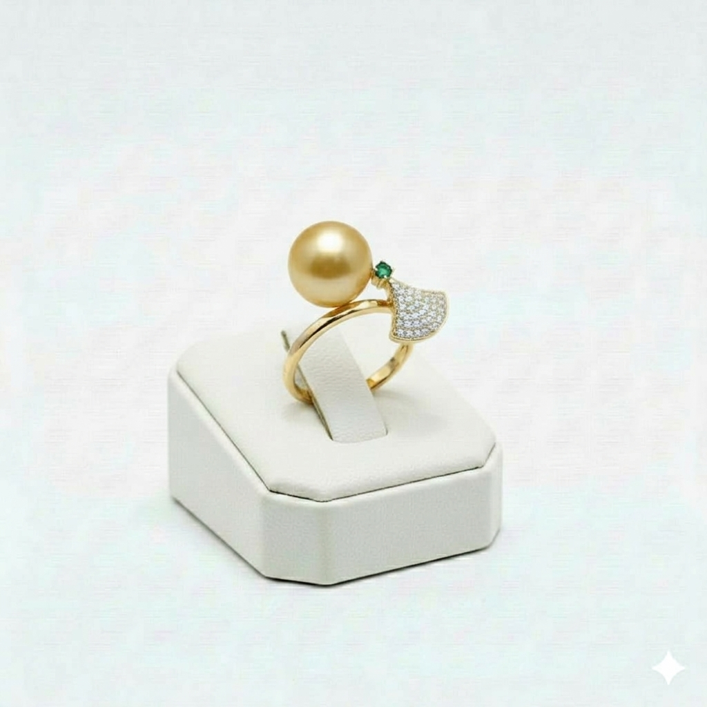 925 Silver Yellow Pearl Ring - New Launch - Embellish Gold Jewelry & Diamond