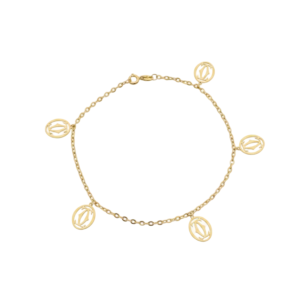 18K Real Gold Alpha 5 Pendant Bracelet