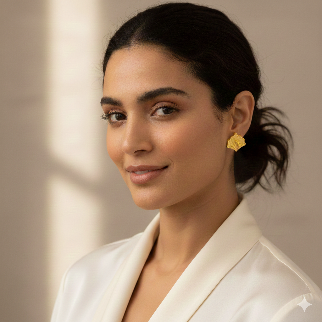 18K Real Gold  Peacock Earrings