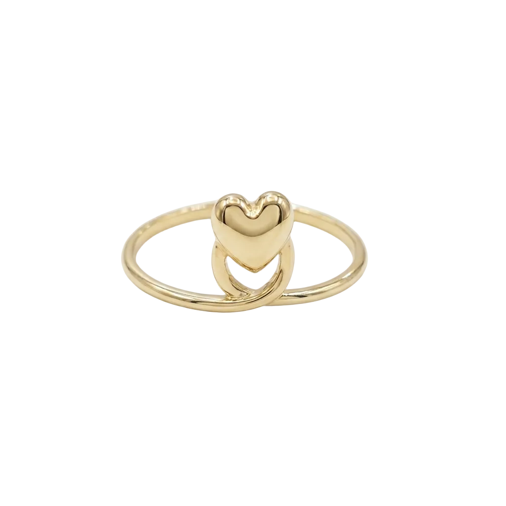 18k Gold Upside Heart Ring