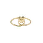 18k Gold Upside Heart Ring