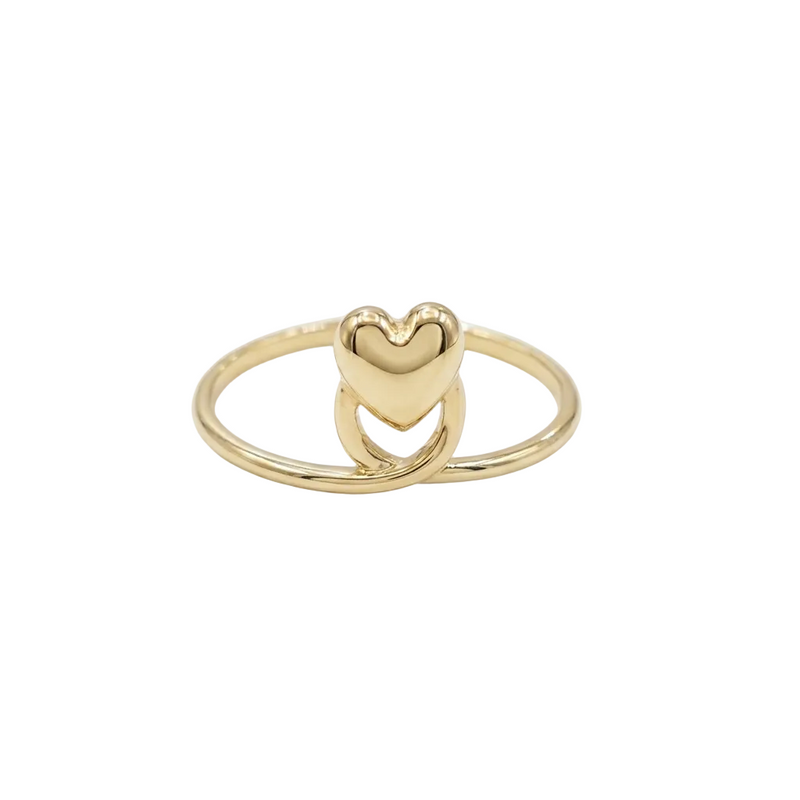 18k Gold Upside Heart Ring - 18k Gold Ring - Embellish Gold Jewelry & Diamond