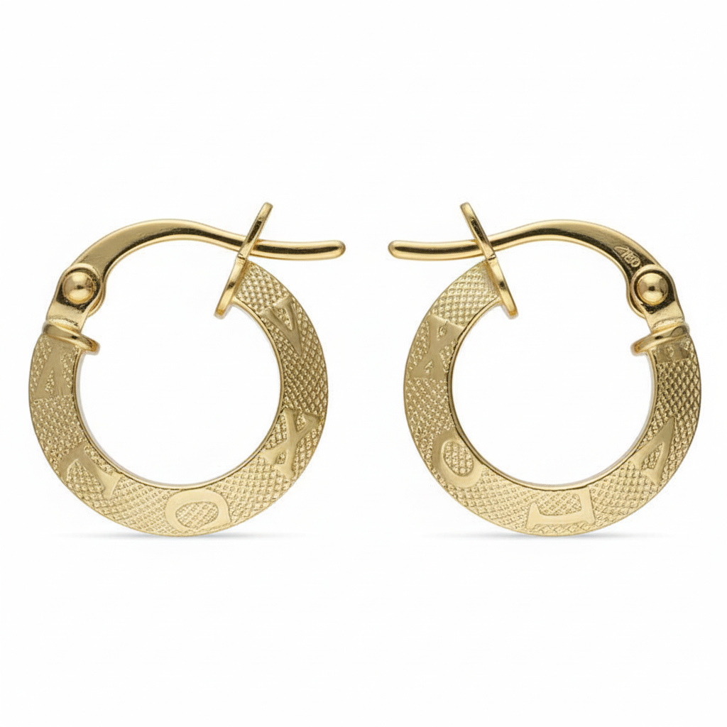 18k Gold Roman Loop Earrings - 18k Gold Earrings - Embellish Gold