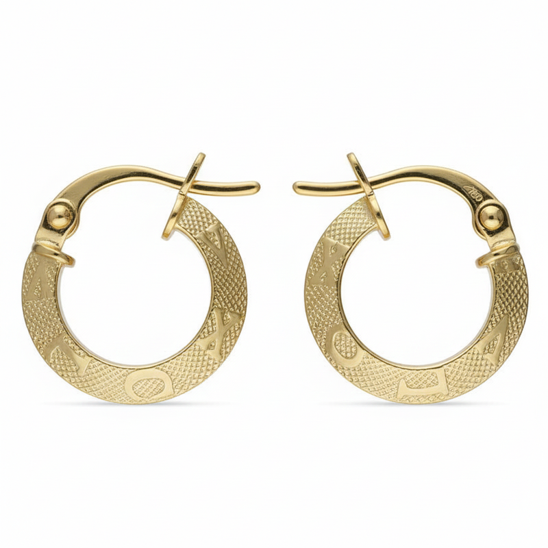 18k Gold Roman Loop Earrings - 18k Gold Earrings - Embellish Gold