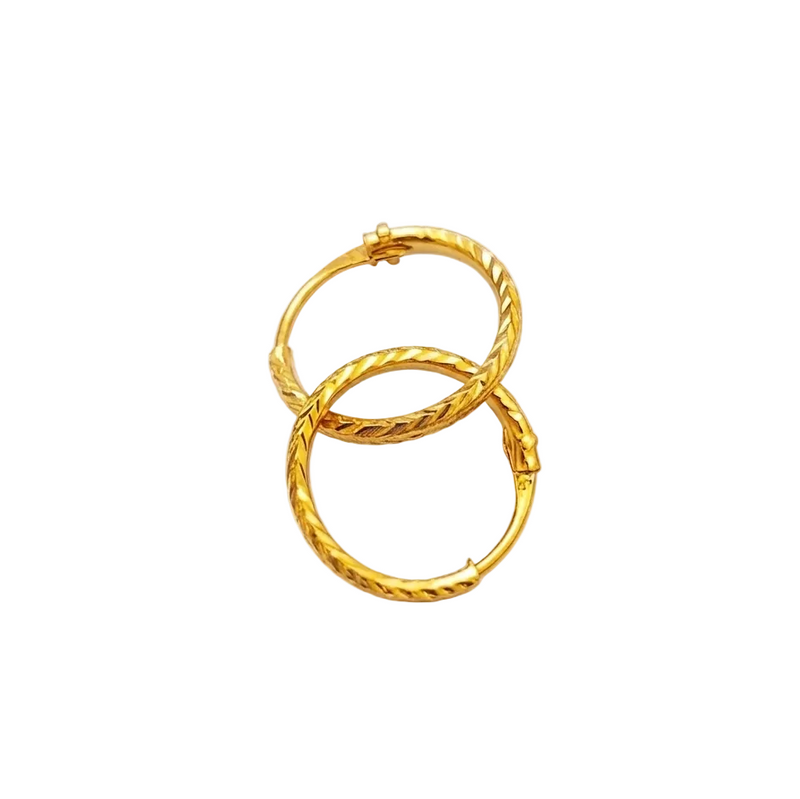 21k Gold Simple Loop Earrings - ad collection - Embellish Gold Jewelry & Diamond