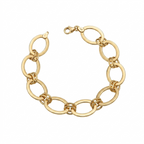 Gold chain bracelet on a white background