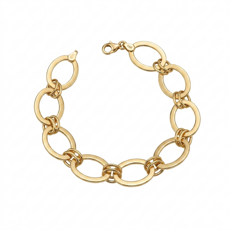 18k Gold Plain Loop Bracelet - Gold Bracelets - Embellish Gold Jewelry & Diamond