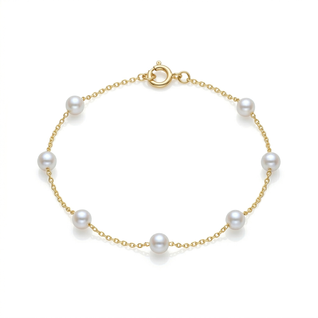 18K Gold Fresh Pearl Necklace Set