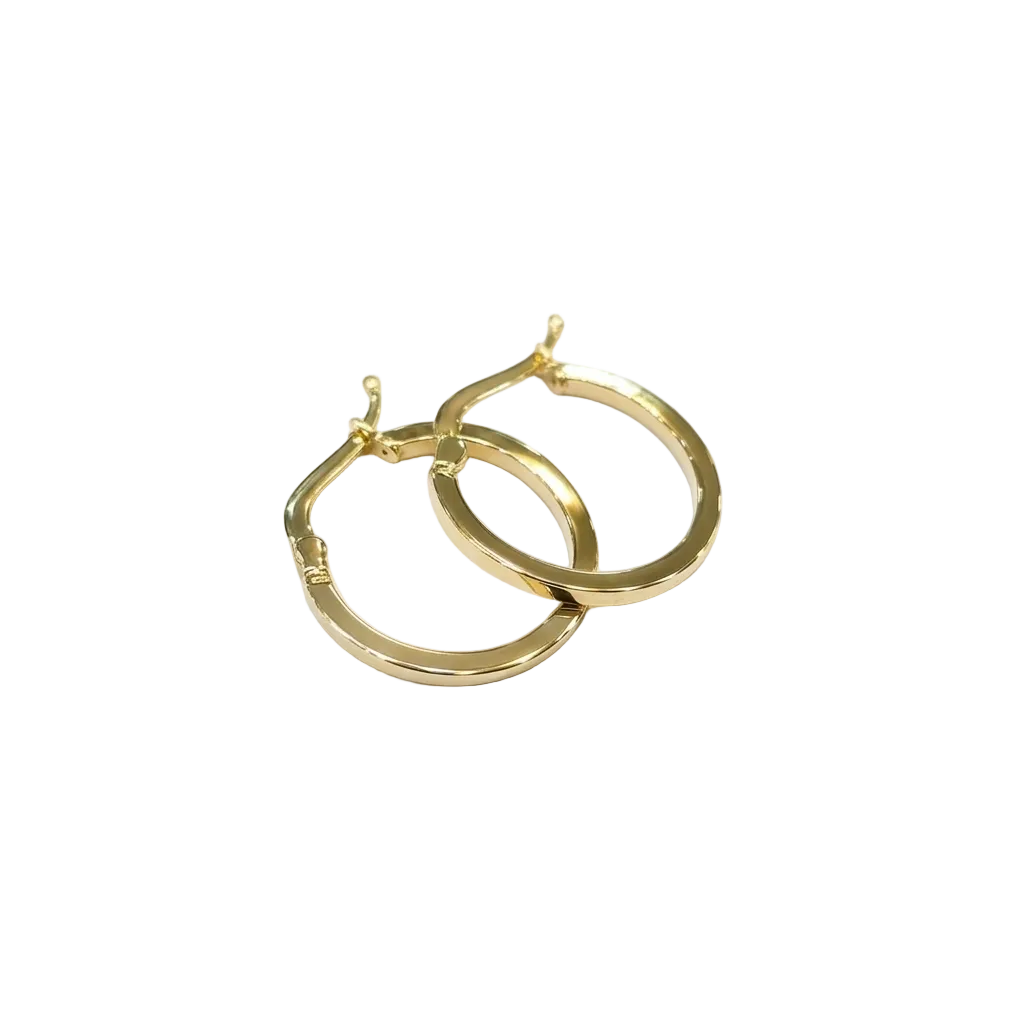 18k Gold Simple Loop Earrings - 18k Gold Earrings - Embellish Gold Jewelry & Diamond