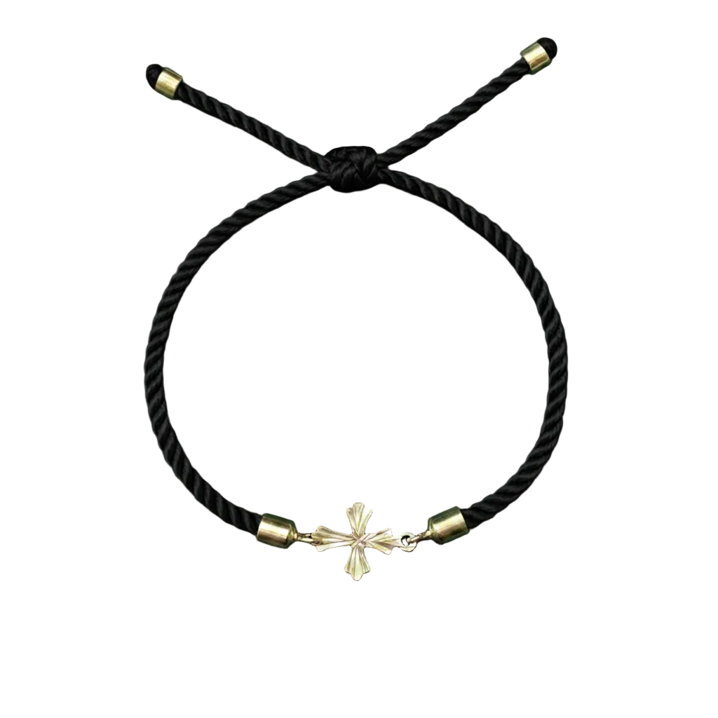 18K Real Gold Cross Lucky Charm Bracelet