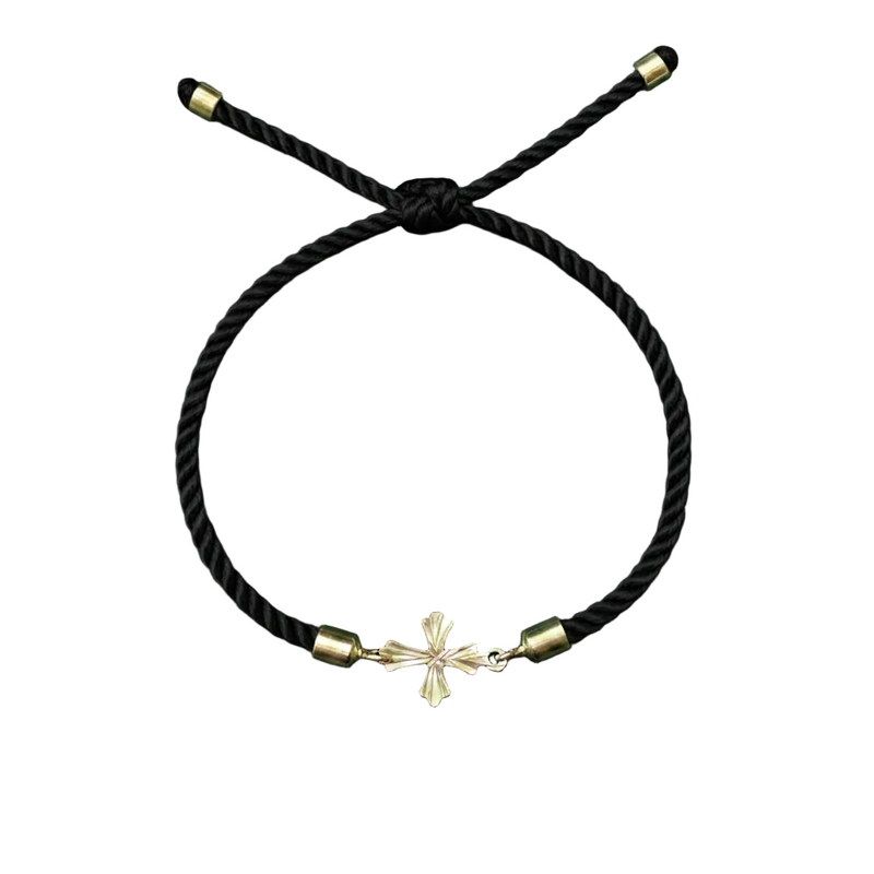 18K Real Gold Cross Lucky Charm Bracelet - Gold Bracelets - Embellish Gold