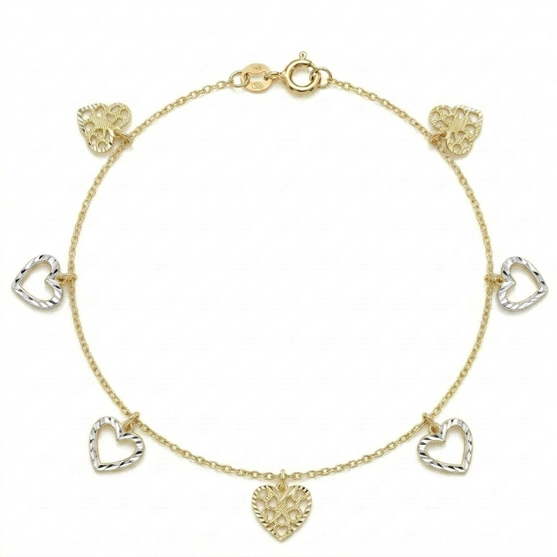 18k Gold Heart Clover Anklet - مجموعة متميزة - Embellish Gold Jewelry & Diamond