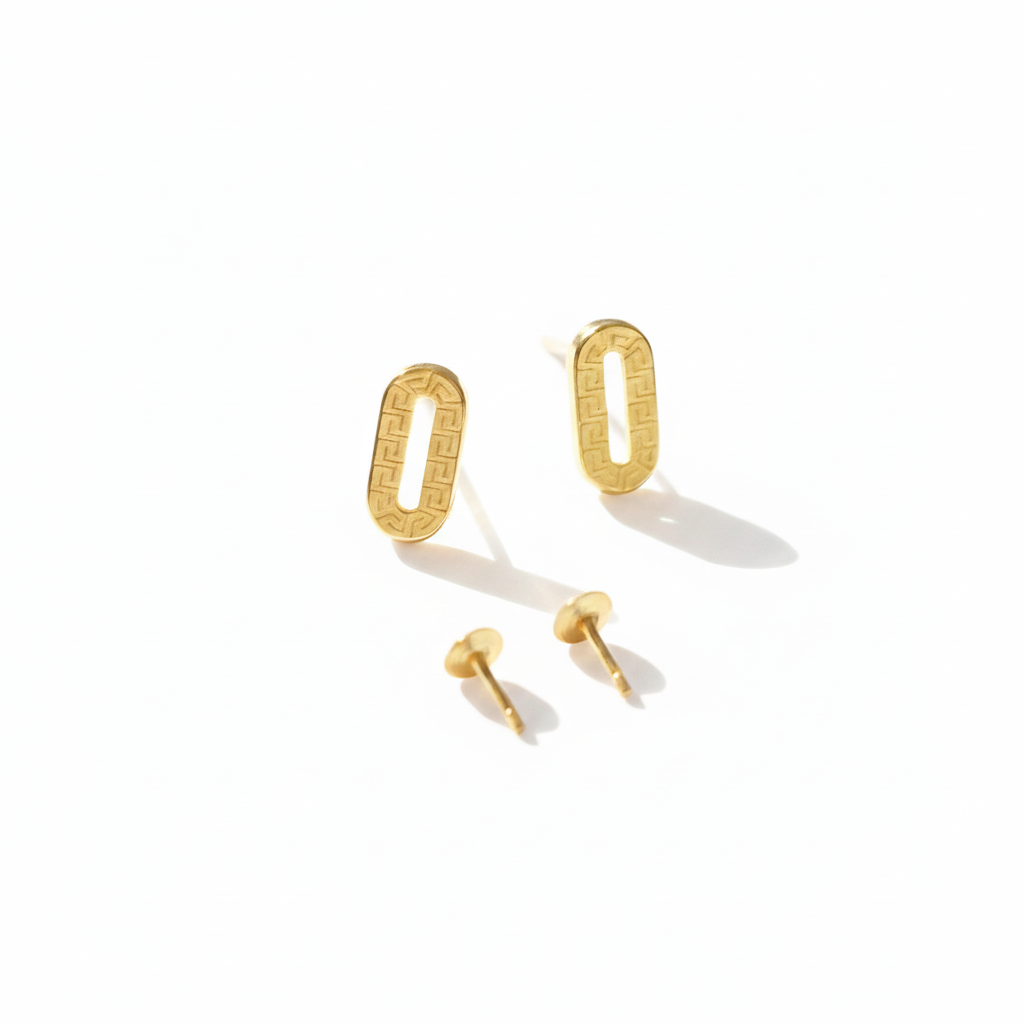 18K Real Gold Clip Style Earrings