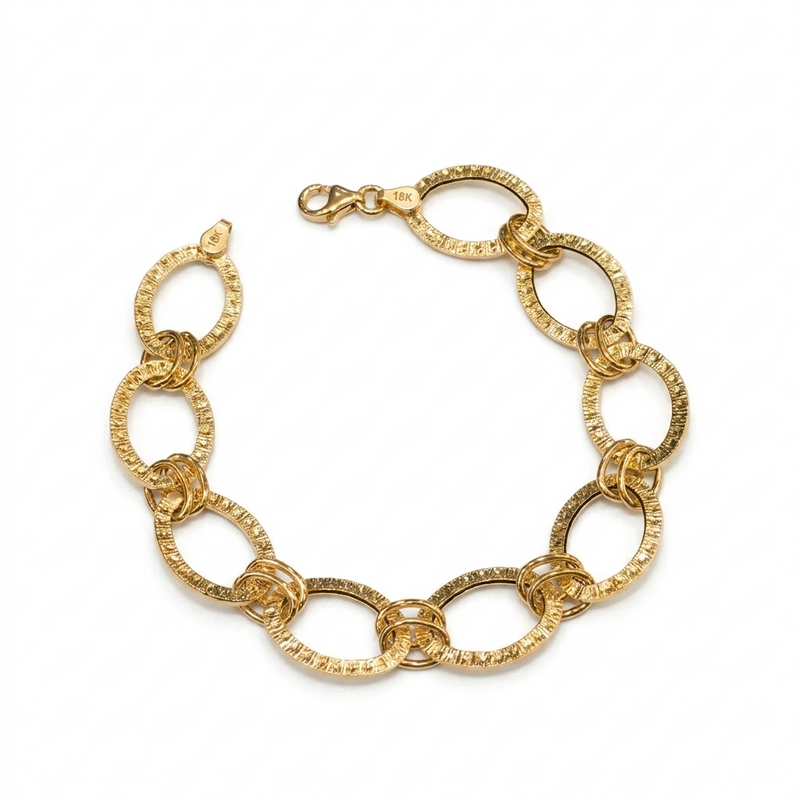 18k Gold Loop Matte Bracelet - Gold Bracelets - Embellish Gold Jewelry & Diamond