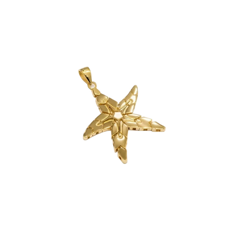 18k Gold Starfish Pendant - 18k Gold Pendant - Embellish Gold Jewelry & Diamond