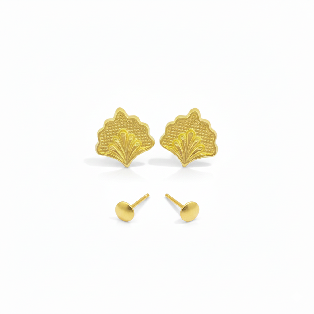 18K Real Gold  Peacock Earrings - 18k Gold Earrings - Embellish Gold