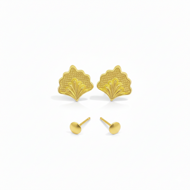18K Real Gold  Peacock Earrings - 18k Gold Earrings - Embellish Gold