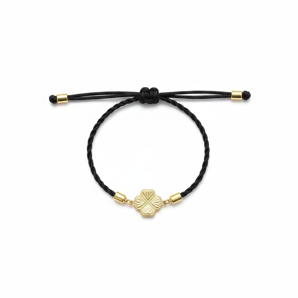 18K Real Gold Amazing Heart Flower Charm Bracelet
