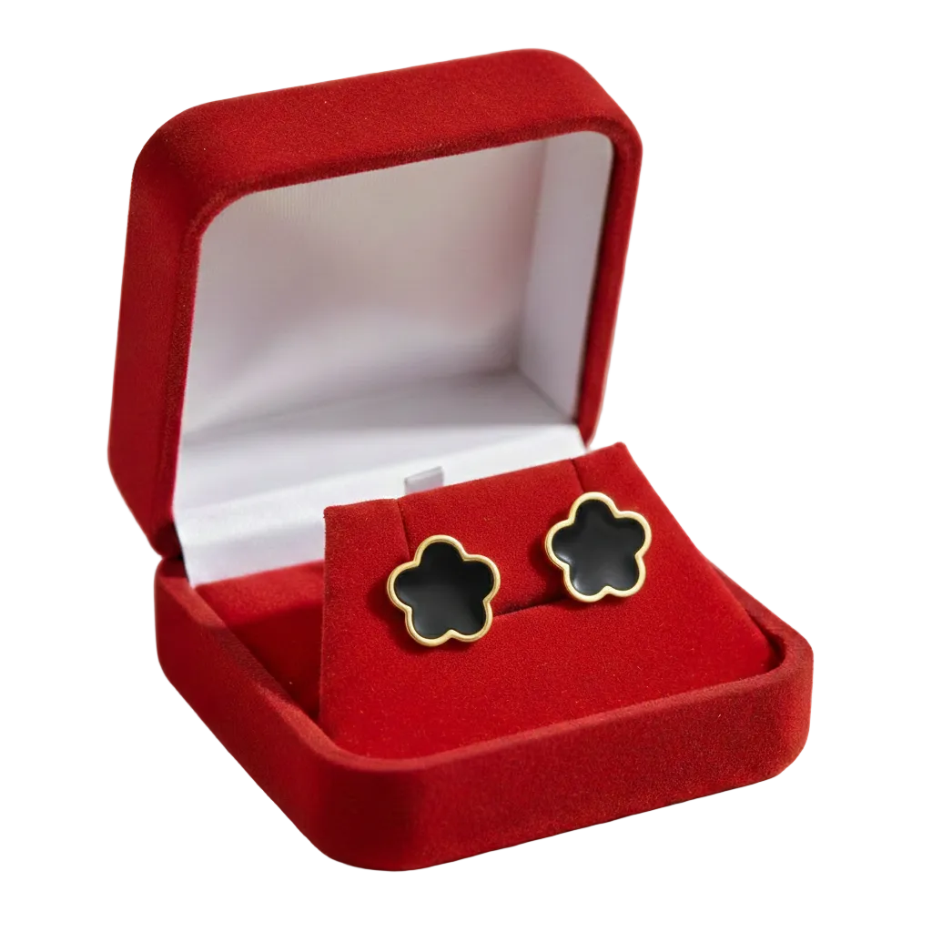 18k Gold Star Colored Earrings