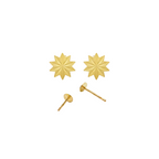 Gold star-shaped earrings on a white background